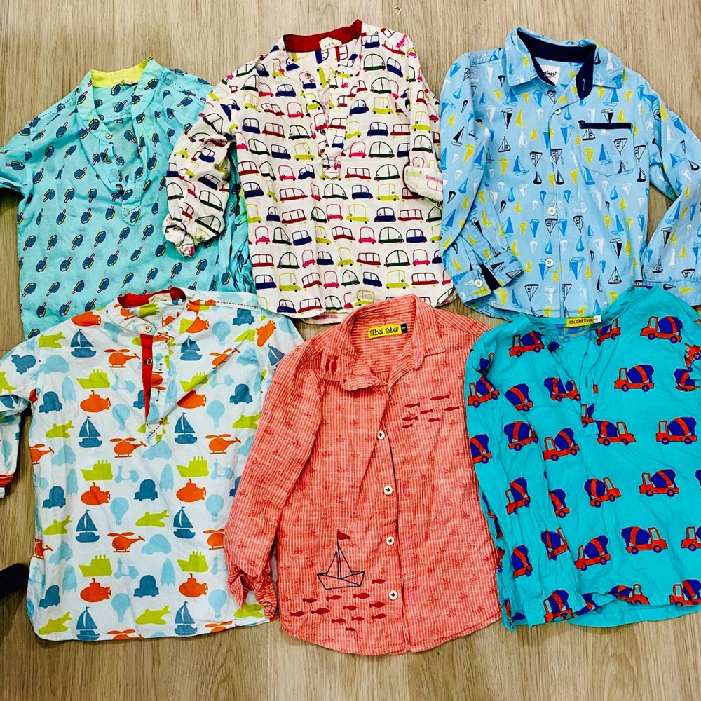 Bundle of used 6 button down boys shirt 4T